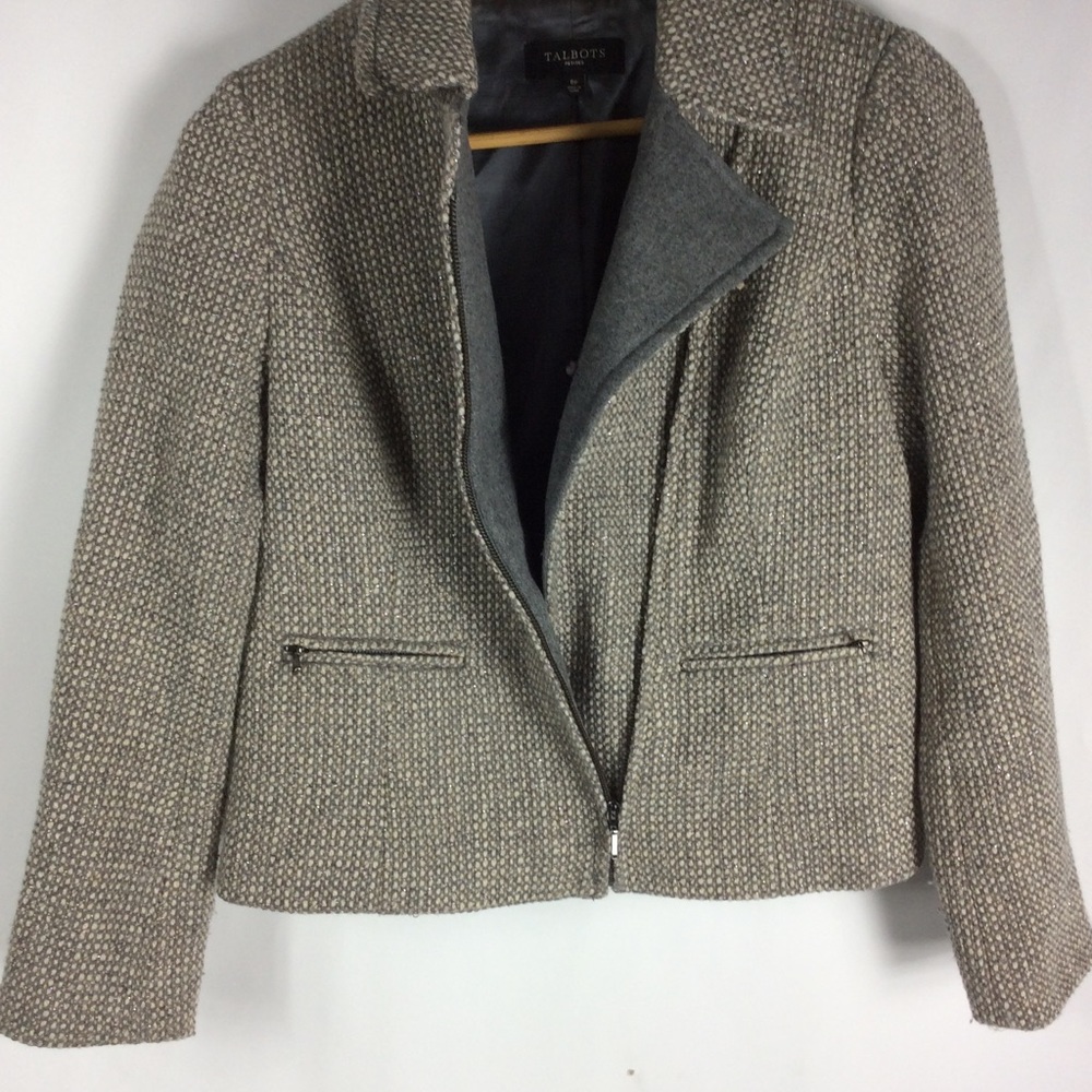 Talbots wool blend zip up jacket
